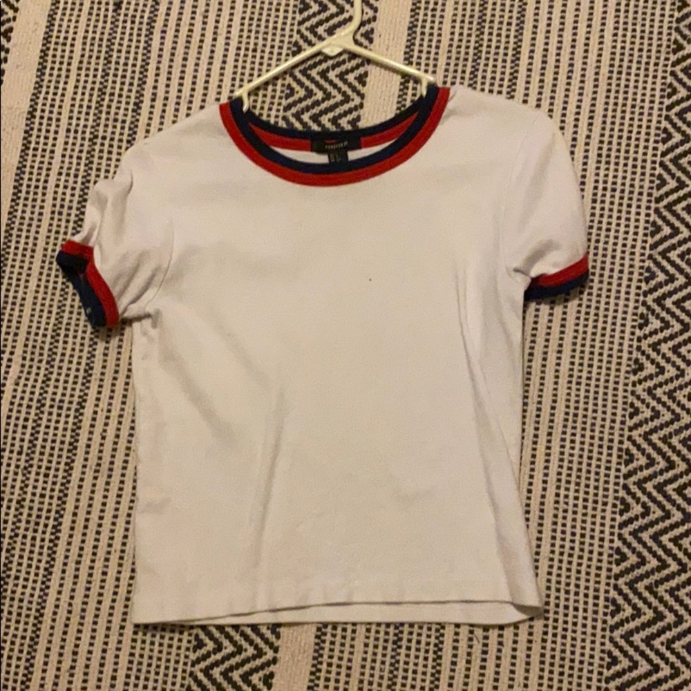 white w/ detail forever 21 shirt